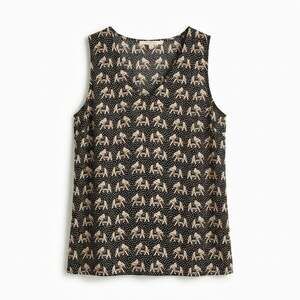 41Hawthorn Elephant Tank Top Blouse Black Beige V Neck StitchFix Womens Small
